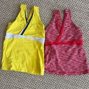 Lot of 2 Lululemon 6 Sleeveless Tops - Yellow and Red